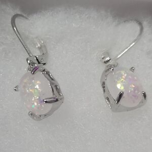 Elegant Silver Opal Earrings